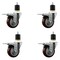 Service Caster 3.5'' Maroon Poly Swivel 1-7/8'' Expanding Stem Caster Set Total Lock Brake, 4PK SCC-EXTTL20S3514-PPUB-MRN-178-4 - alternate 1